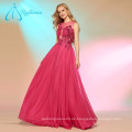 Echte Fotos Einfache Tulle Spitze Appliques Lange Prom Kleider